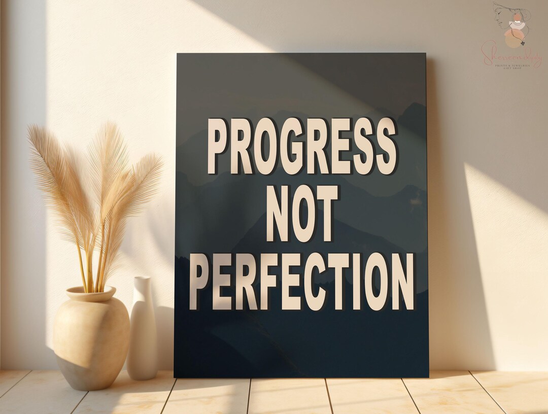 Progress Not Perfection Poster: Minimalist Motivational Wall Art - Etsy
