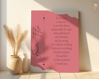 Custom Poem Print: Inspirational Wall Art Gift