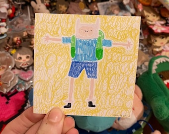 Pegatina de Finn el humano de Hora de aventuras