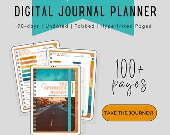 90 day Journal Planner combo, undated digital planner, digital planner Goodnotes, journal planner, portrait planner, digital 90 day planner