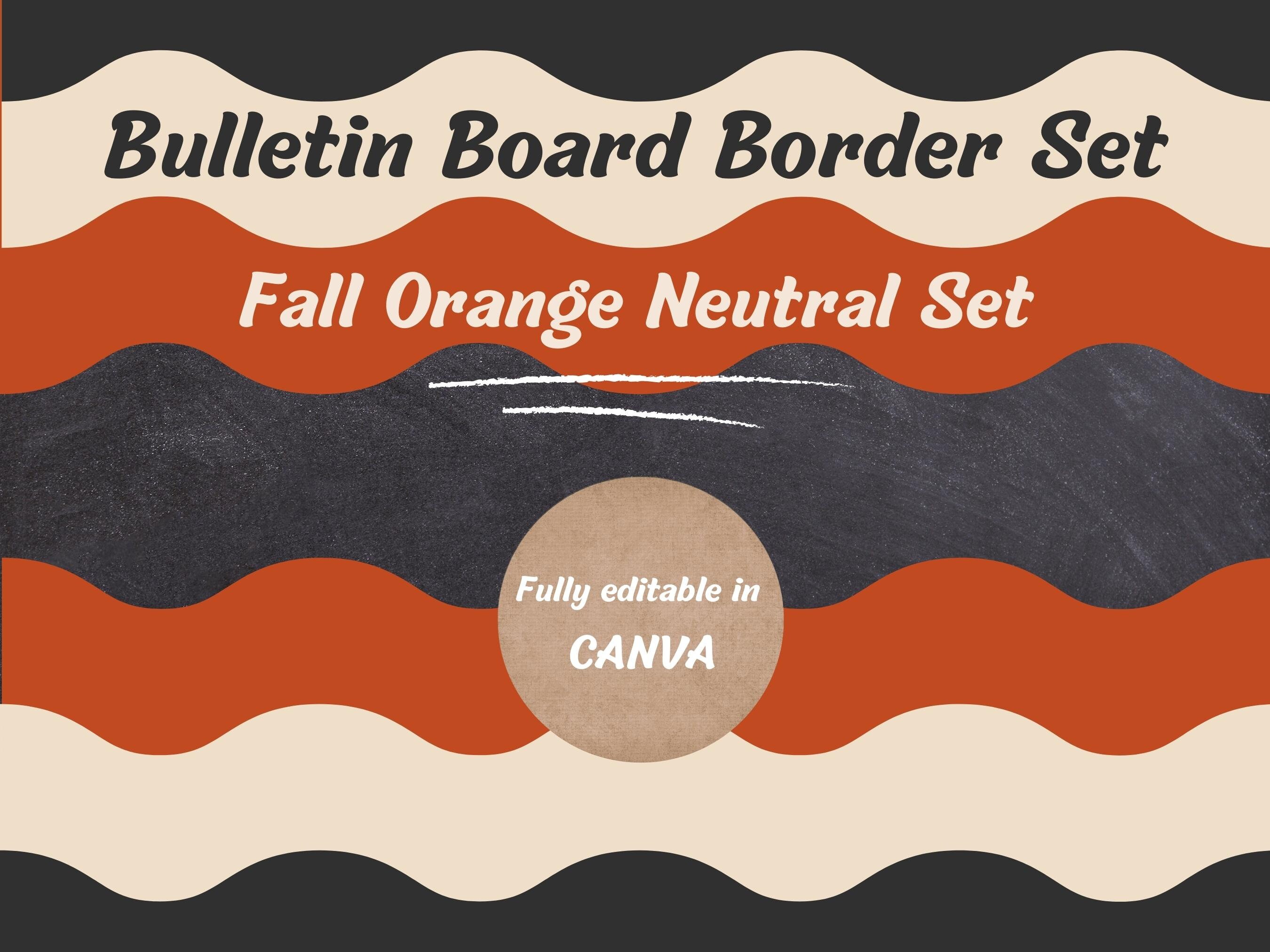 Editable Classroom Bulletin Board Border Fall Orange Neutral Etsy Ireland