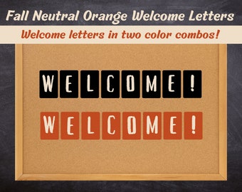 Editable Classroom Welcome Letters Fall Orange Neutral Set 2 Color Combo, Halloween, Letter Template, Canva, School Decor, Pre-K, Elementary