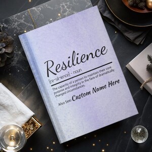 Carnet cartonné personnalisé résilience mat, cadeau définition, carnet personnalisé, cadeau collègue, cadeau reconnaissance, cadeau leader