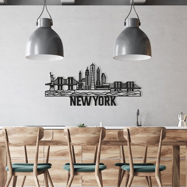 Metal Wall Hanging New York Etsy