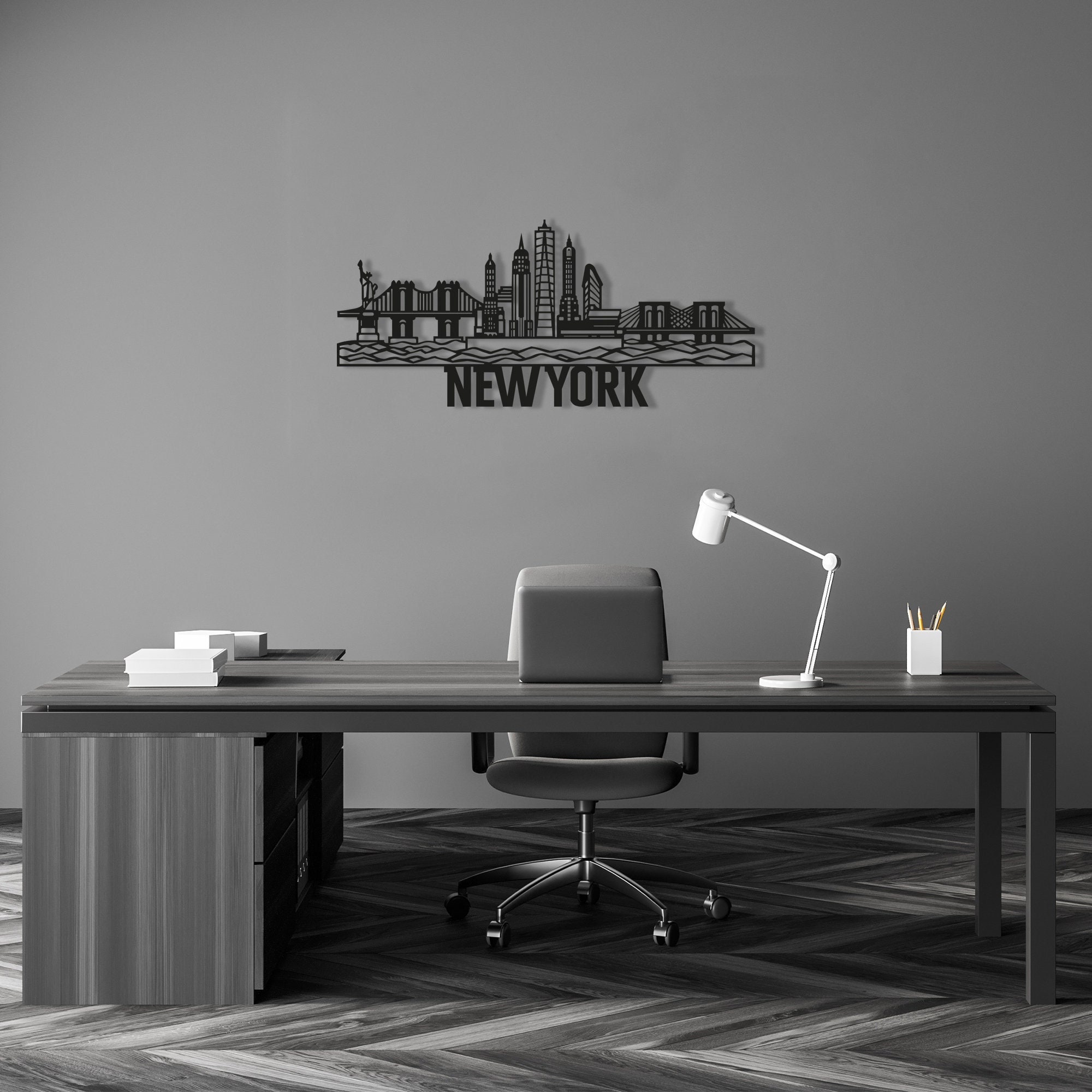 New York Skyline Metal Wall Art City Metal Wall Decor City Etsy
