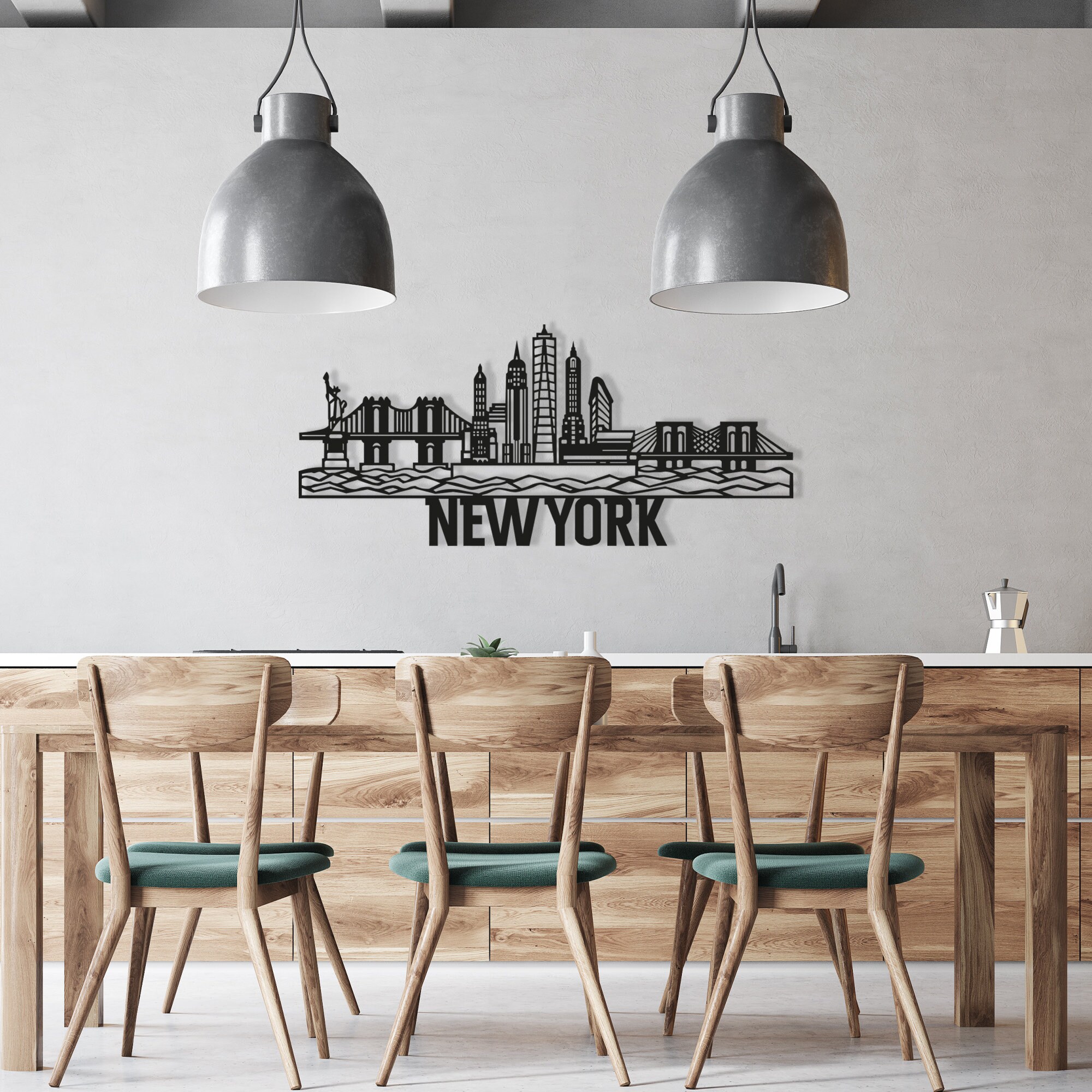 New York Skyline Metal Wall Art City Metal Wall Decor City Etsy