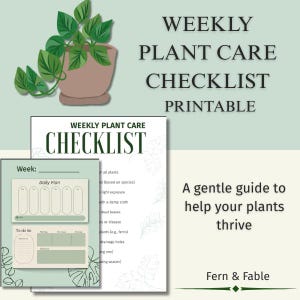 Indoor Plant Care Toolkit - Printable Houseplant guide, Beginner Plant Checklist PDF