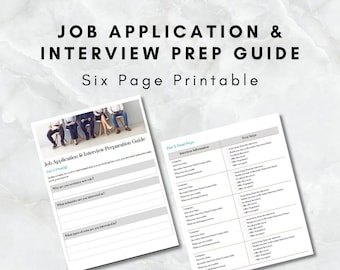 Free Resume & Cover Letter Template - Job Application, Job Search, Skills Assessment, Interview Preparation Guide - Digital Print