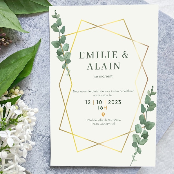 FR/EN Faire-part de mariage et carte de confirmation pour invités / Wedding Invitation & RSVP Card for guests