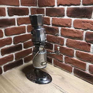 Standing sculpture The Happy Pastry Chef, industrial decor, recycled
