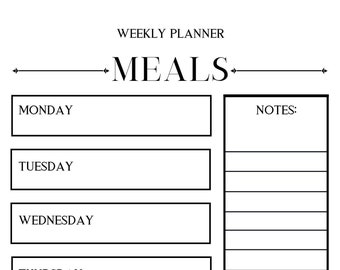 Weekly meals planner