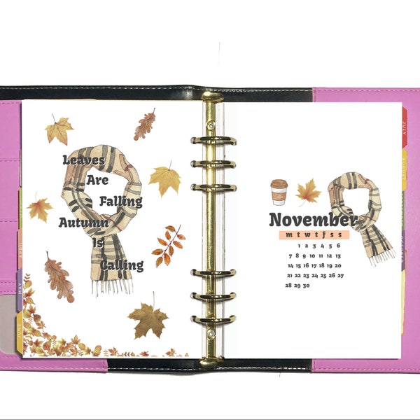 1 Month A5 November Bullet Journal Pages