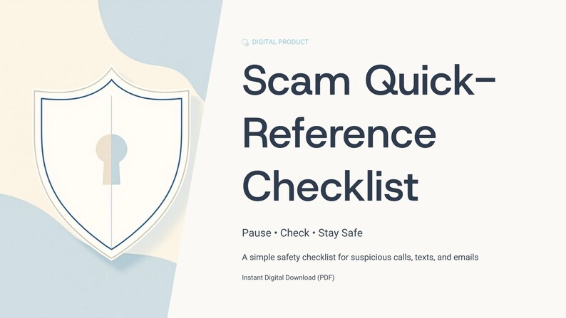 Scam Prevention Checklist for Seniors – iPhone Safety Quick Reference ...