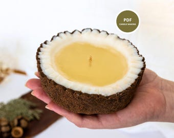 Tutorial en PDF para velas de coco, guía para velas de postre, cómo hacer velas caseras para principiantes, regalo de vela.