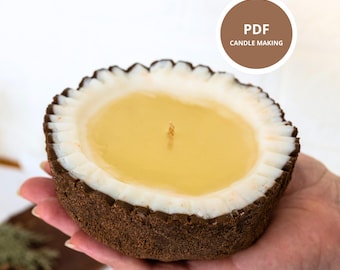 Tutorial en PDF para hacer velas de postre, guía para hacer velas de soja, receta de vela de coco, instrucciones para principiantes.