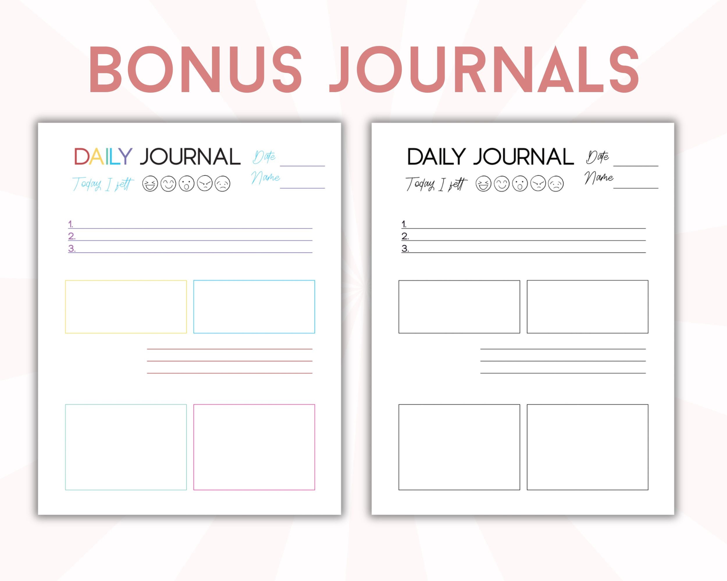 Printable Kids Daily Reflection Journal (digital Download) - Etsy