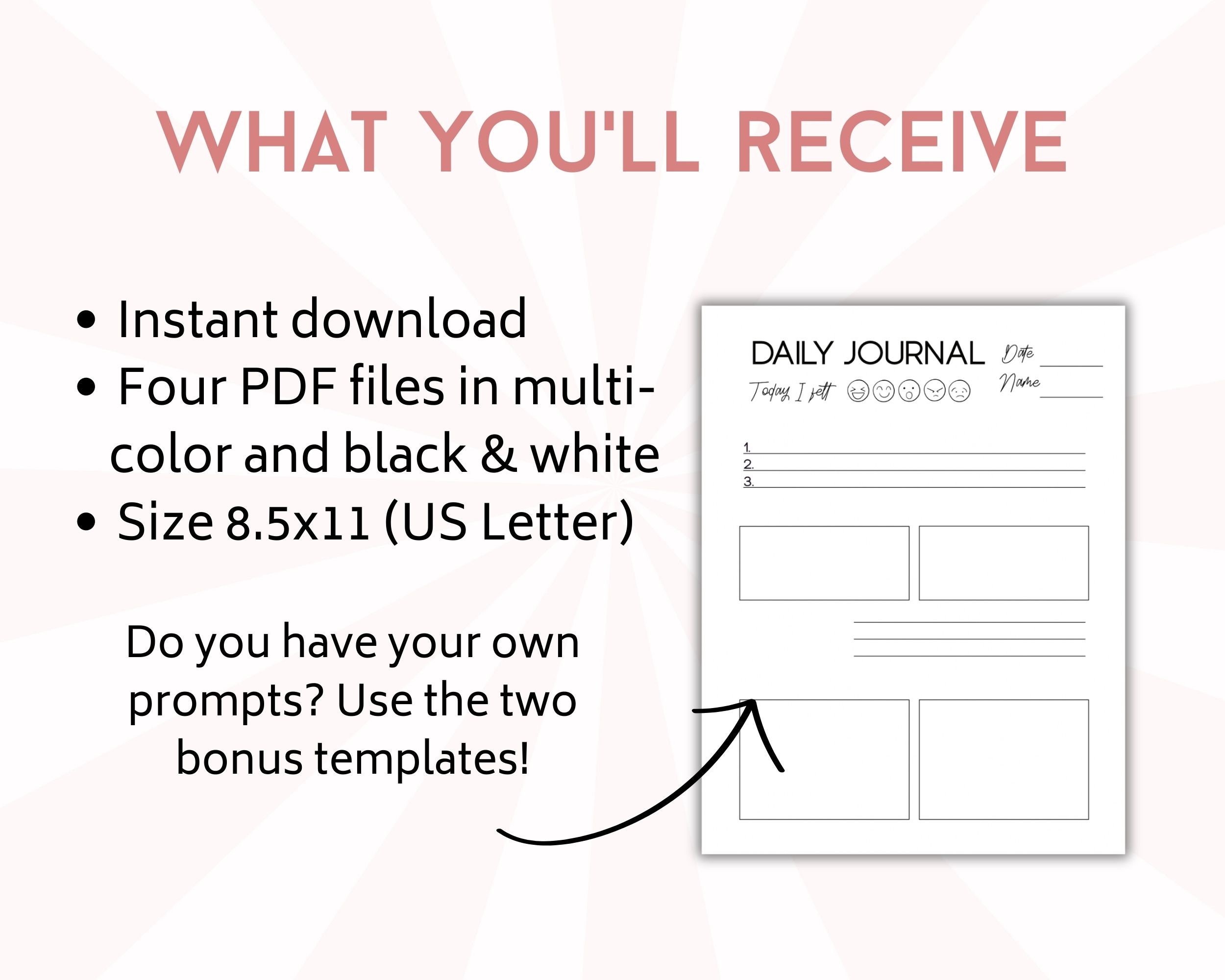 Printable Kids Daily Reflection Journal (digital Download) - Etsy