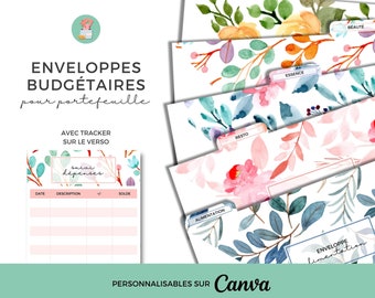 Set de 5 Enveloppes Budgétaires pour Portefeuille | Personnalisables sur Canva | Téléchargement Immédiat PDF | à Imprimer et Plastifier