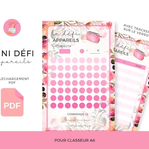 Mini Budget Challenge Devices with Tracker for A6 Budget Binder in French | PDF Download | to Print and Laminate