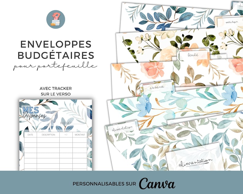 Classeur Budget Français SABBEL - Portefeuille A6 Avec Enveloppes - Système D'Enveloppes Pour Gérer Ses Finances - Vert Menthe