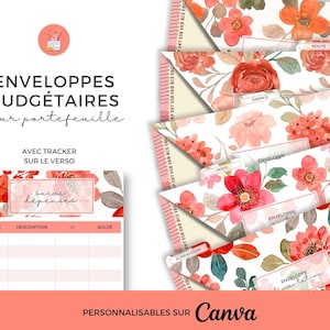 財布用予算封筒 5 枚セット | Canva でカスタマイズ可能 | PDF の即時ダウンロード |印刷してラミネートする