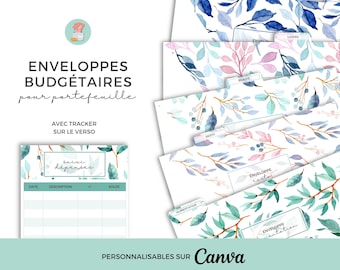 Set de 5 Enveloppes Budgétaires pour Portefeuille | Personnalisables sur Canva | Téléchargement Immédiat PDF | à Imprimer et Plastifier
