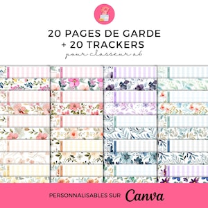 20 Cover Pages + 20 Budget Trackers for A6 Budget Binder, CUSTOMIZABLE on Canva