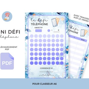 Mini Budget Challenge Phone with Tracker for A6 Budget Binder in French | PDF Download | to print and laminate