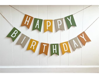 Boho Happy Birthday Wooden Banner: Reusable Neutral Party Decor Sign