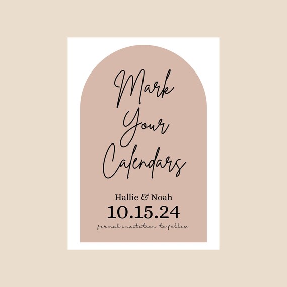 Minimalist Save the Date Invitation, Minimal Mark Your Calendar Template,  Boho Printable Invitation, Instant Editable Download - Etsy