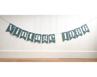 Vintage 1986 Wooden Banner: Custom Milestone Birthday Sign | Personalized Year Decor | Retro Party Decoration | 40th Birthday Gift Idea
