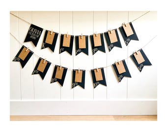 Custom Graduation K-12th Grade Picture Banner: Hand Painted Wooden Personalized 2026 Grad Reusable Photo Sign