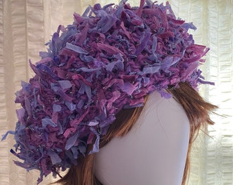 Vintage Purple Mohair Wool Beret Tam Pom Hat Men Women  display picture 1
