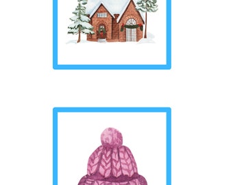 Winter educational dice cards