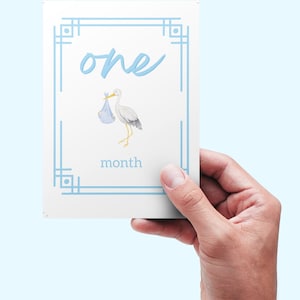 Baby Baby Boy Classic Monat Meilenstein Karten - Instant Download, Baby Monatliche Meilenstein Marker