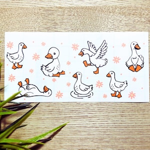 Goose Sticker Sheet, Cute Geese Decals, Waterproof Vinyl Decals for Water Bottles and Tumblers, Goose Lover Gift