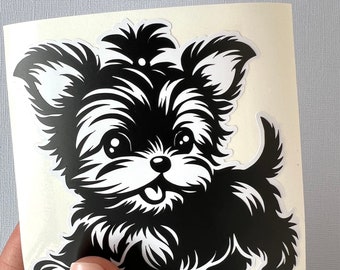Yorkshire Terrier Sticker - Waterproof Yorkie Vinyl Decal for Cars, Laptops & Water Bottles