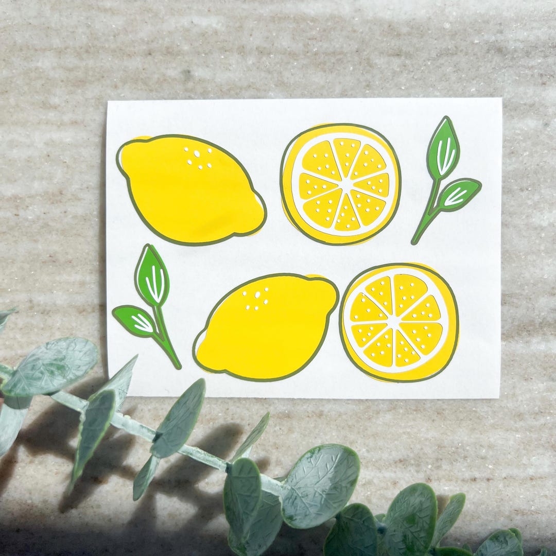 Lemon Vinyl Decal Set: Waterproof Stickers for Laptops, Phones - Etsy