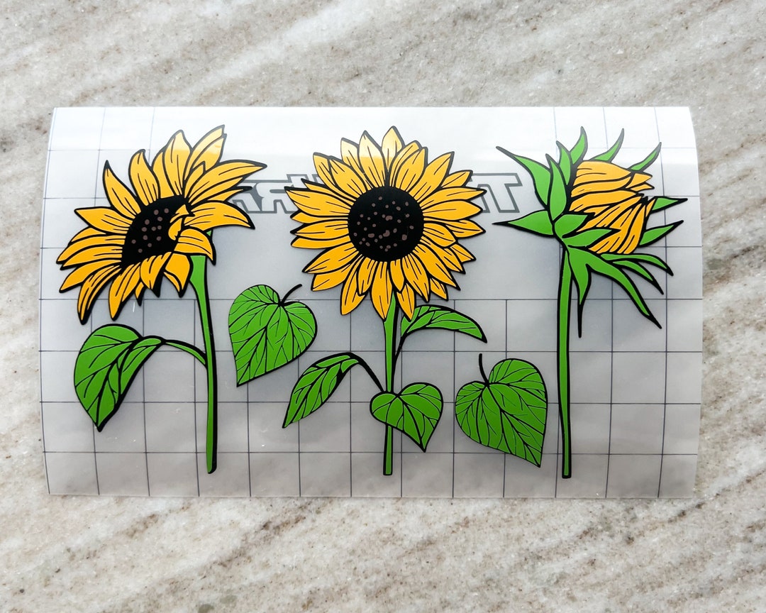 Waterproof Sunflower Vinyl Decal: Laptop, Water Bottle Stickers - Etsy