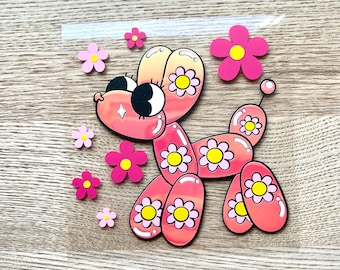 Holographic balloon dog Sticker, Waterproof Stickers For Tumblers, Water Bottle Decals, Unique Decals