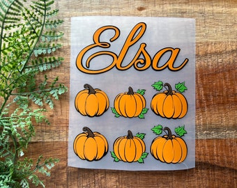 Personalized Pumpkin Name Decal: Waterproof Vinyl Stickers