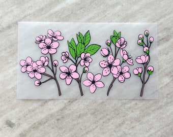 Sakura Flower Vinyl Decal, Waterproof Cherry Blossom Stickers