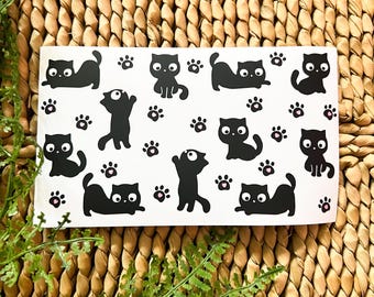 Black Cat Vinyl Stickers, Decals for Water Bottles, Laptops, Tumblers, Waterproof Kitty Sticker Sheet