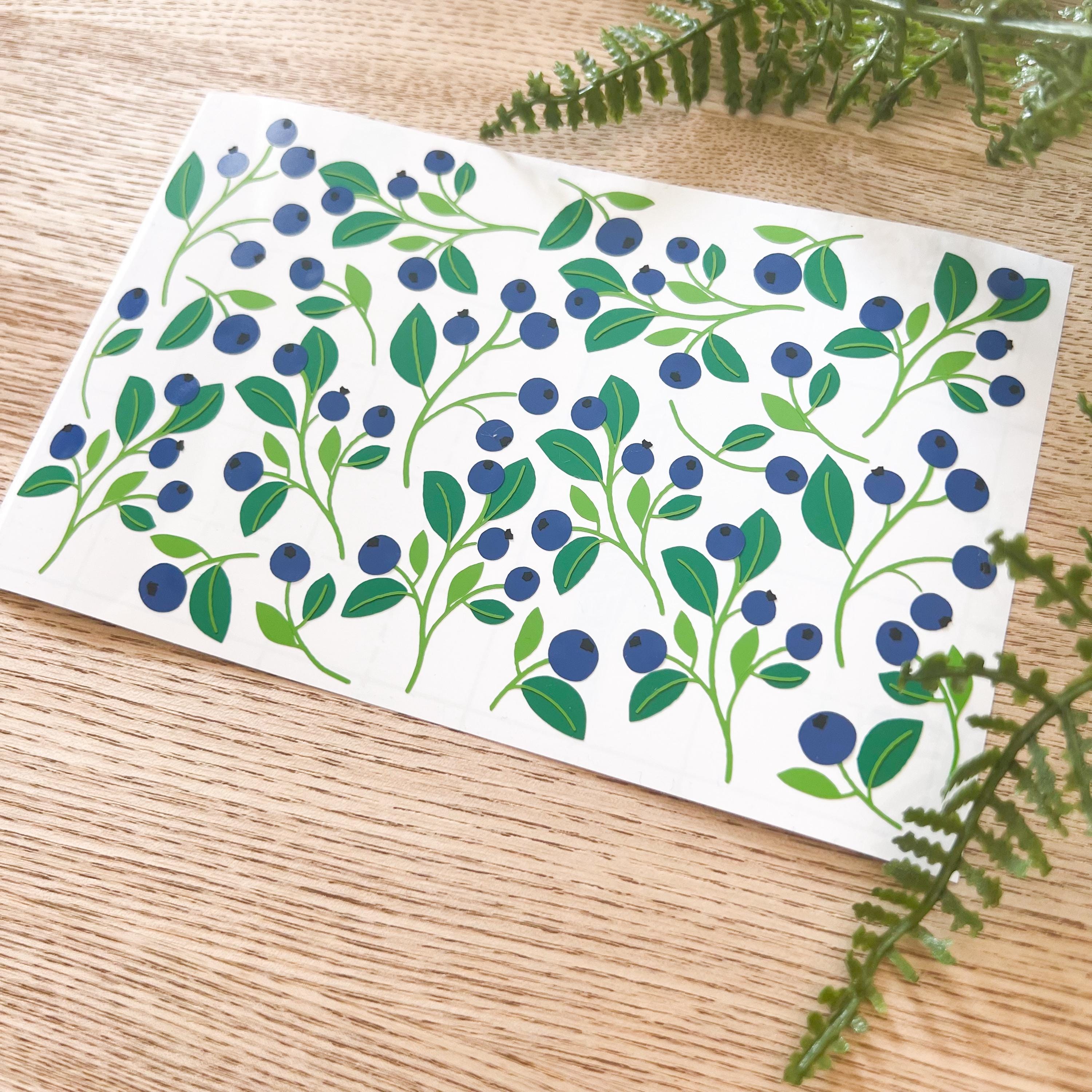 Blueberry Vinyl Sticker Decal Sheet, Waterproof Fruit Stickers - Etsy