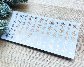 Gold Snowflake Vinyl Decal Set: Christmas Tumbler Stickers