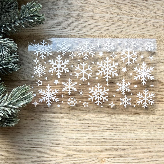 Glitter Snowflake Stickers, Christmas Vinyl Decal Set for Tumblers and Water Bottles, Winter Decor