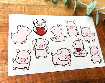 Pig Vinyl Sticker Decal Set, Laptop, Water Bottle Decor