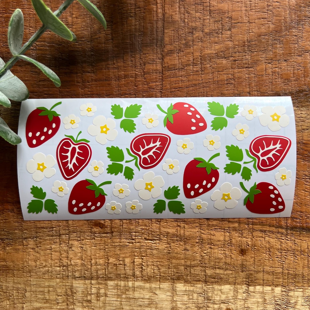 Strawberry Sticker Set, Waterproof Fruit Decals for Water Bottles ...