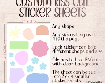 Custom Kiss Cut Vinyl Sticker Sheet: Personalized Stickers for Business