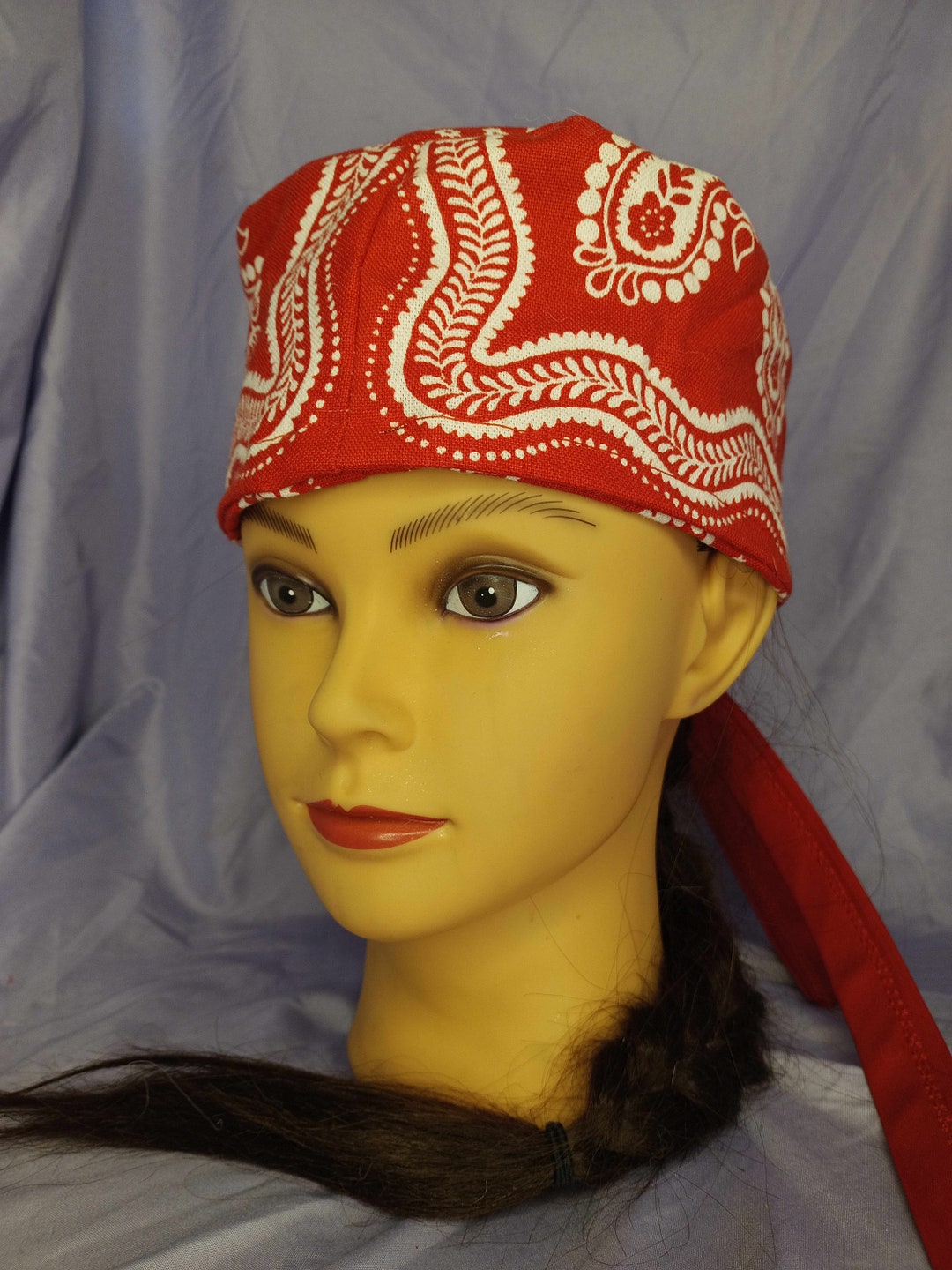 Scrub Cap Red Bandana Reversable Etsy